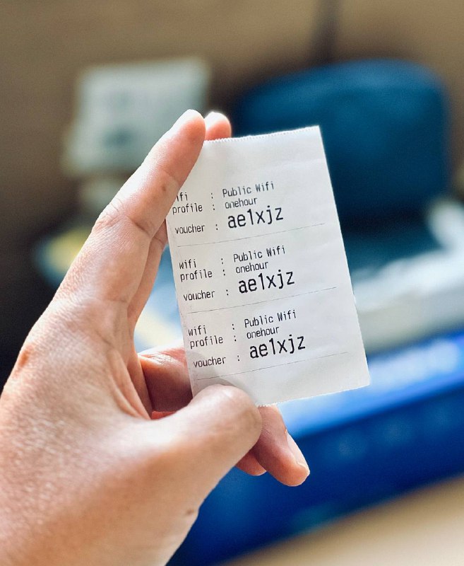 Print ထုတ်တဲ့အချိန် အခုပုံထဲကလိုWifi အမည် ( ဒါမှမဟုတ် ) ဆိုင်အမည်ထည့်လို့ရတာမျိုး လုပ်ပေးရမလားဗျာ ? Code သီးသန့်ထုတ်တာထက်တော့ စာရွက်လိပ် ပိုကုန်လိမ့်မယ်ဗျ။ ဒါပေမယ့် စာရွက်လိပ်ကလည်း အင်တာနက်ကရတဲ့ဝင်ငွေနဲ့တွက်ရင် ဘာမှတော့ မသိသာပါဘူး ပြီးတော့ စာရွက်လိပ်ကလည်း ကျနော်တို့ထံပြန်မှာလို့လဲ လွယ်တယ်ဆိုတော့ ... #ruijieVoucherManager#ruijie #POSPrinter