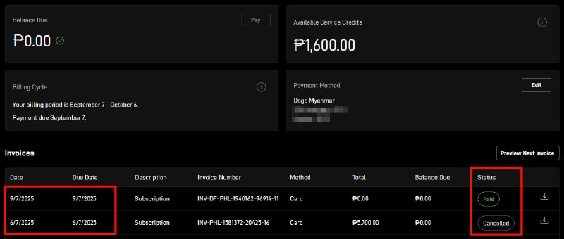 🟡 Starlink က september 30 ရက်အထိ ၁ လ Free ပေးတယ်ဆိုတာတကယ်ရပါတယ်။ လက်ရှိ ကျနော့်နားမှာ ဘေဆောင်နေတဲ့ စက်တစ်လုံးအကြောင်းအမျိုးမျိုးကြောင့်အဆက်သွယ်မရပဲ ဘေမဆောင်ဖြစ်ထားတာ၆ လပိုင်းတုန်းကရင်း။ရက်လွန်လို့ အကြွေးကျန်ပြီး ပိတ်ခံထားရပြီးပြီ။ဒီနေ့ Invoice Email ဝင်လာတော့ အကောင့်စစ်ကြည့်မှအကြွေးကျန်ကို cancelled လို့လုပ်ပေးထားပြီးတော့ဒီနေ့ဆောင်သွားတာအတွက် 0PHP ပဲပြပြီး Paid ဖြစ်သွားပါတယ်။ စက်ပိုင်ရှင်ကတော့ တန်သွားတာပေါ့။၁ လ free ရလဲ မနည်းဘူးလေနော့်။( ဘယ်လိုမျိုးအခြေအနေမှာ 1 လ free ပေးလဲတော့ သေချာမသိရသေးပါဘူး ) ------------------#bill ဆောင်ဆက်သွယ်ရန်@mr_moonrider+959259411186 ( Viber )