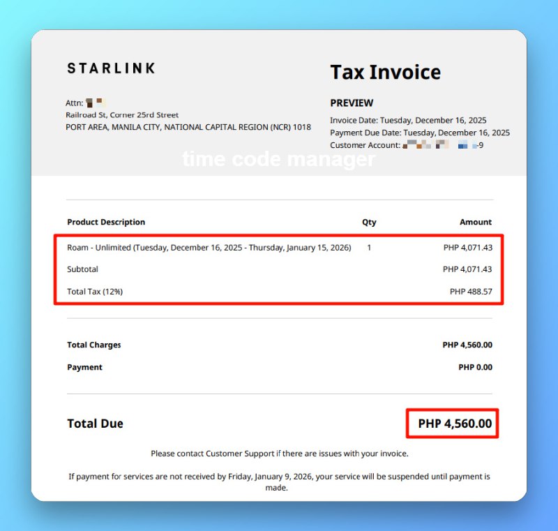 ကျွန်တော်တို့နား လစဉ်ဘေဆောင်နေတဲ့အထဲကAdmin Role ပေးထားတဲ့ စက်တစ်ချို့ဘေဆောင်စျေးနှုန်း ၁၂ လတိတိလစဉ် ၁ သိန်းဝန်းကျင်သက်သာတဲ့ Starlink ရဲ့ 20% Off Promotion ယူပေးလိုက်လို့ရသွားတဲ့  Invoice လေးတွေပါ။ ပုံမှန်ဘေ 530000 ကနေ420000 ဝန်းကျင်လောက်ပဲဆောင်ရတော့မှာဖြစ်ပါတယ်။ ပိုလန်းသွားတာက ၁ နှစ်လုံး ဒီစျေးနဲ့ဖြစ်သွားတာပါ။ Plan လဲမပြောင်း၊ လိုင်းလည်းအရင်အတိုင်း၊ Region လဲ အရင်အတိုင်းကိုမှစျေးသက်သာသွားတာပါ။ ကျွန်တော်တို့နား လစဉ် ဘေပြောင်းဆောင်မယ့်သူတွေအနေနဲ့လည်းဘေမတောင်းခင် ၄ ၅ ရက်ကြိုတင်ပြီး လာရောက်ပြောပြီးဆောင်မယ်ဆိုရင် အခုလိုမျိုး 20% Off Promotion လေးကြိုးစားပြီးလုပ်ပေးပါမည်။ အခု promotion ကလည်း 2026 feb အထိပဲ ရရှိမှာဖြစ်လို့
အဲ့ဒီနောက်ပိုင်းဆိုရင်တော့ အခု စျေးသက်သာတဲ့ promotion ရချင်ရင်တောင်
မလွယ်တော့ပါဘူး။——————-Bill ဆောင်စျေးနှုန်း- ဖိလစ်ပိုင် - 530000- ဂျပန် - 530000- အာဂျင်တီးနား - 380000( Bill ဆောင်တဲ့သူတိုင်းအတွက် Time Code Manager မှာ SVIP Member အဖြစ်ရရှိဦးမှာဖြစ်ပါသည်။ )  ————-ဘေဆောင်ရန်။📱 https://fb.me/ruijieapp📱 @mr_moonrider