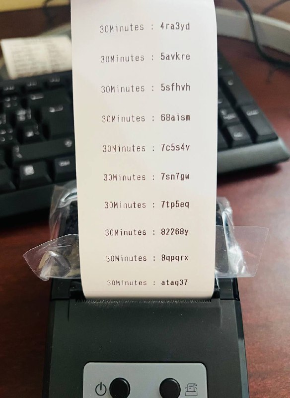 Ruijie Voucher Manager App ကနေ Print ထုတ်ရင်အခုပုံထဲကလိုမျိုး ထွက်ပါတယ် User group policy 